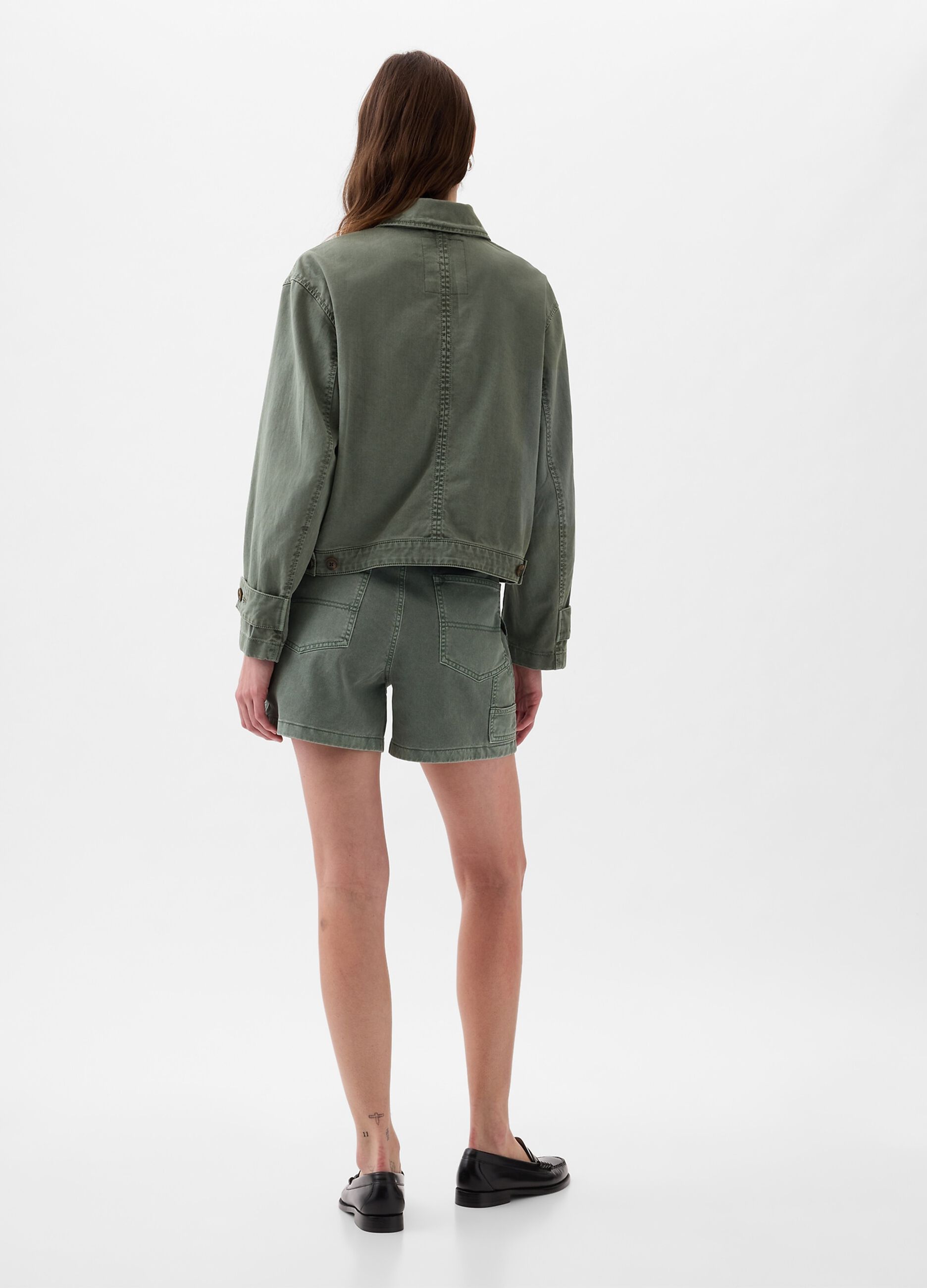 Utility shacket in cotton