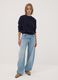Blue crew-neck jumper in stretch wool_1