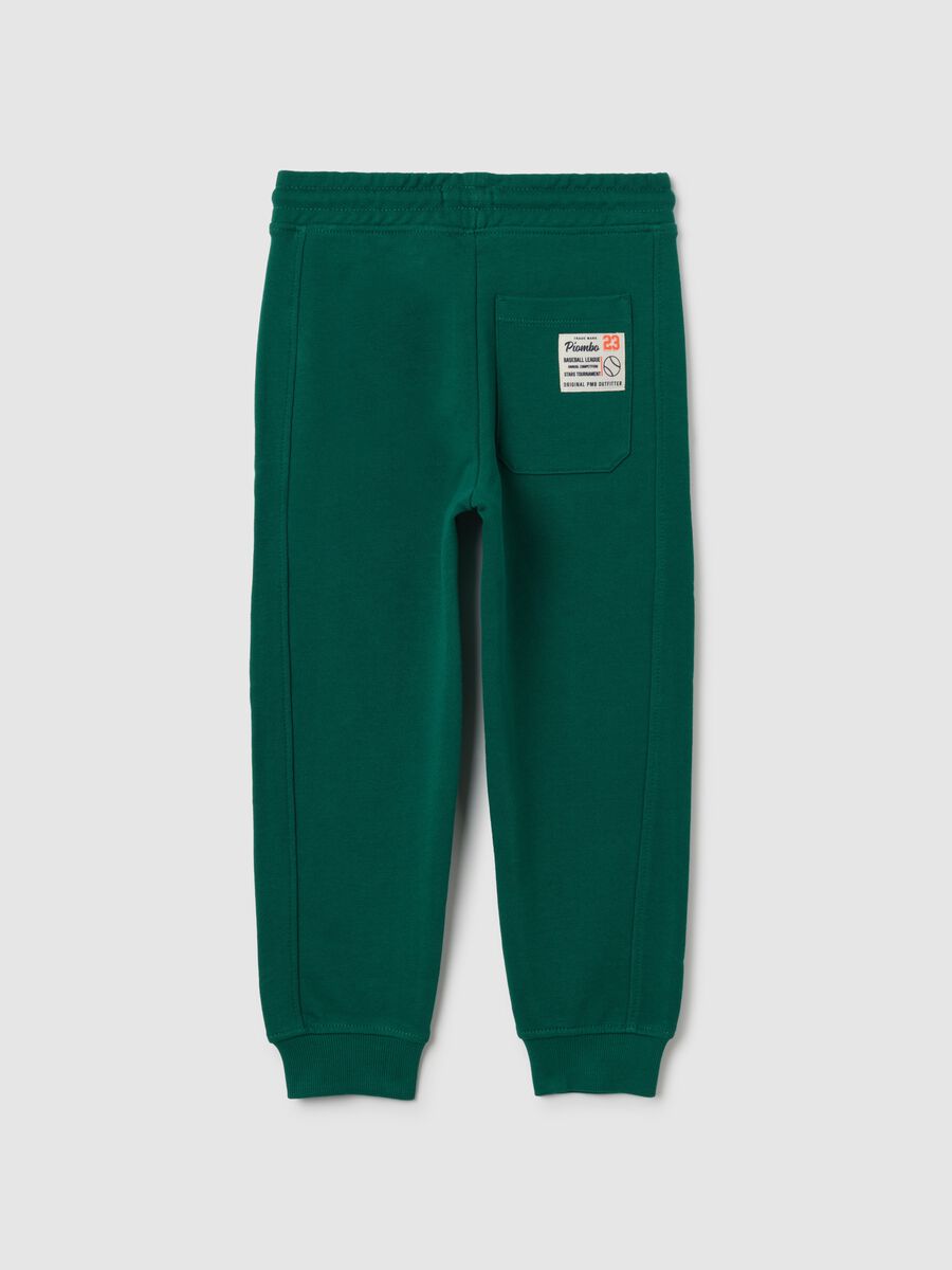 Pantaloni da ragazzo in puro cotone verde regular fit_1