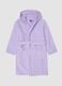 Purple organic cotton hooded bathrobe for girls_0