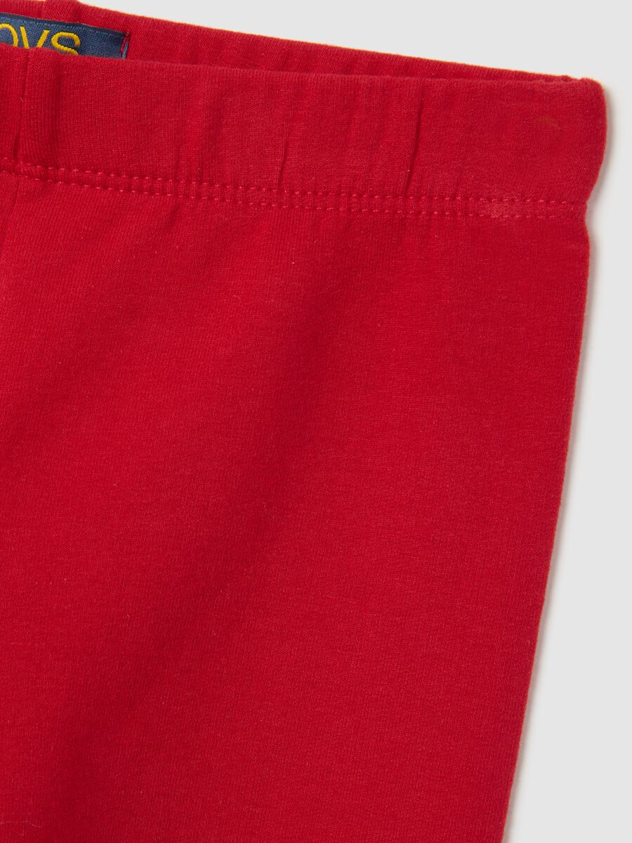 Girls' red skinny cotton leggings_2