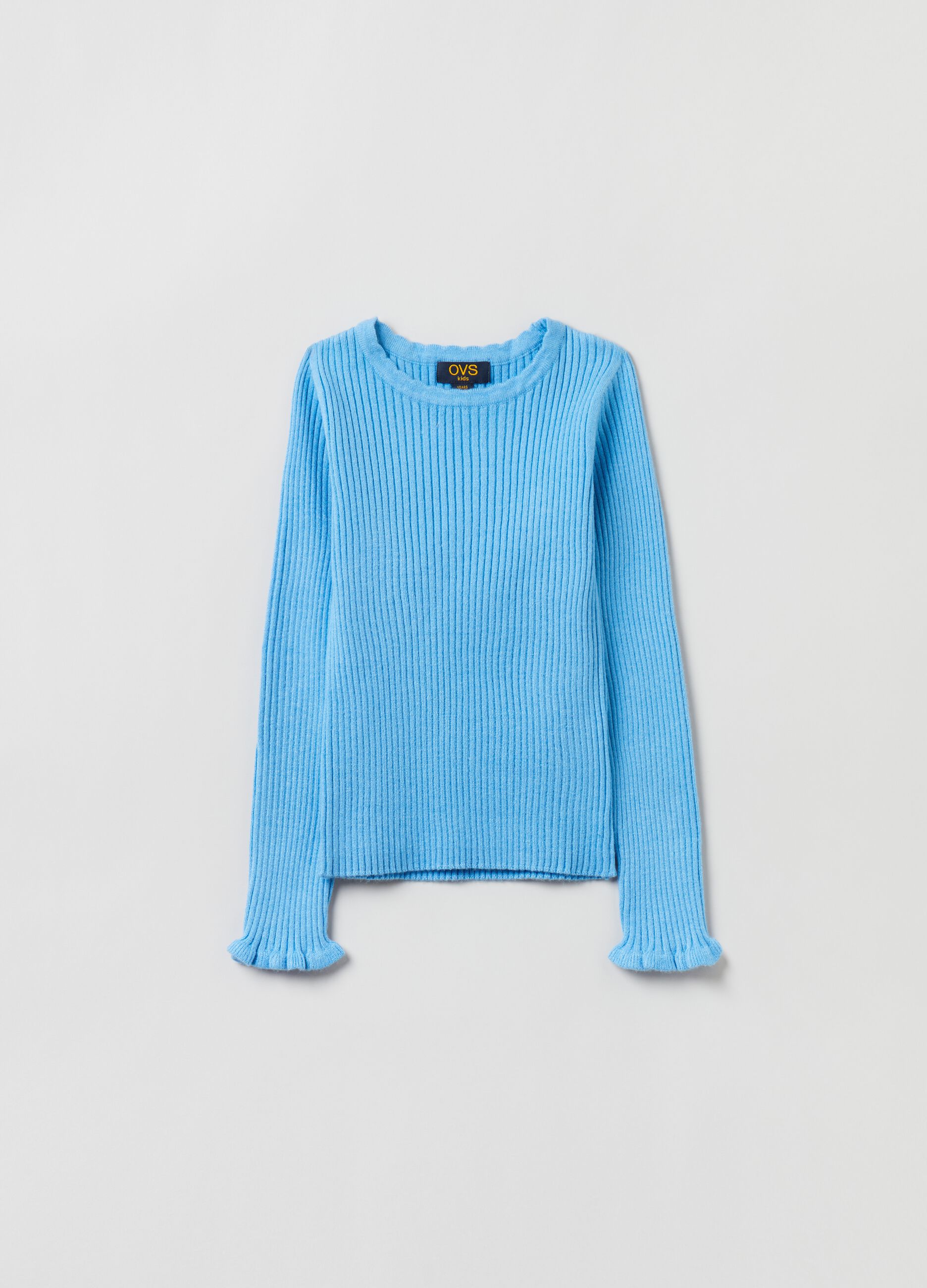 T-shirt maniche lunghe a costine