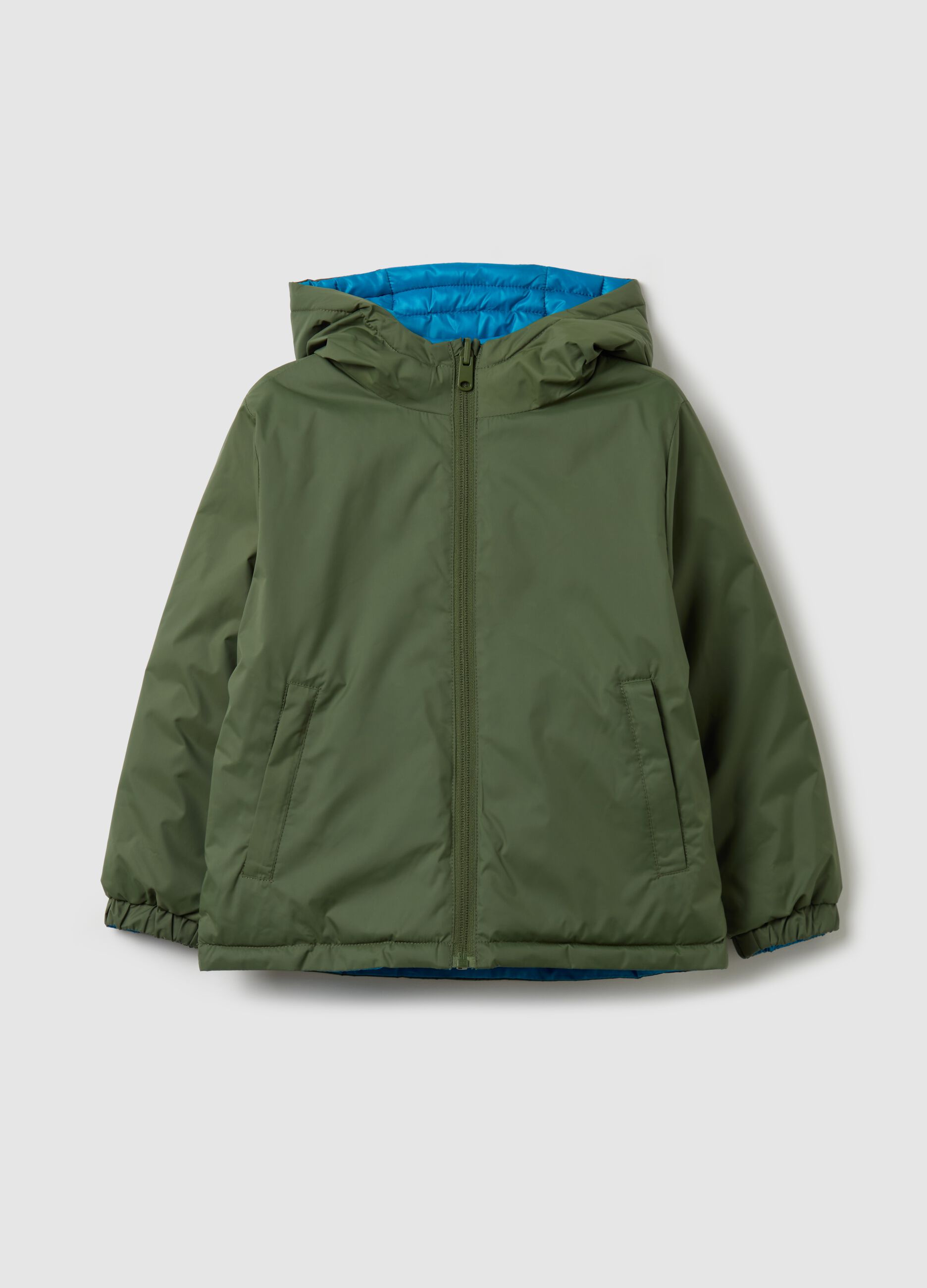 Ultralight reversible down jacket with hood