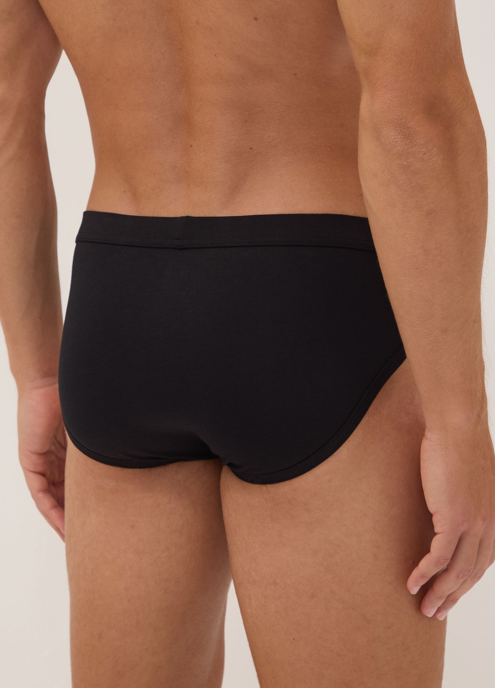 3-pack of black stretch extra-fine cotton briefs