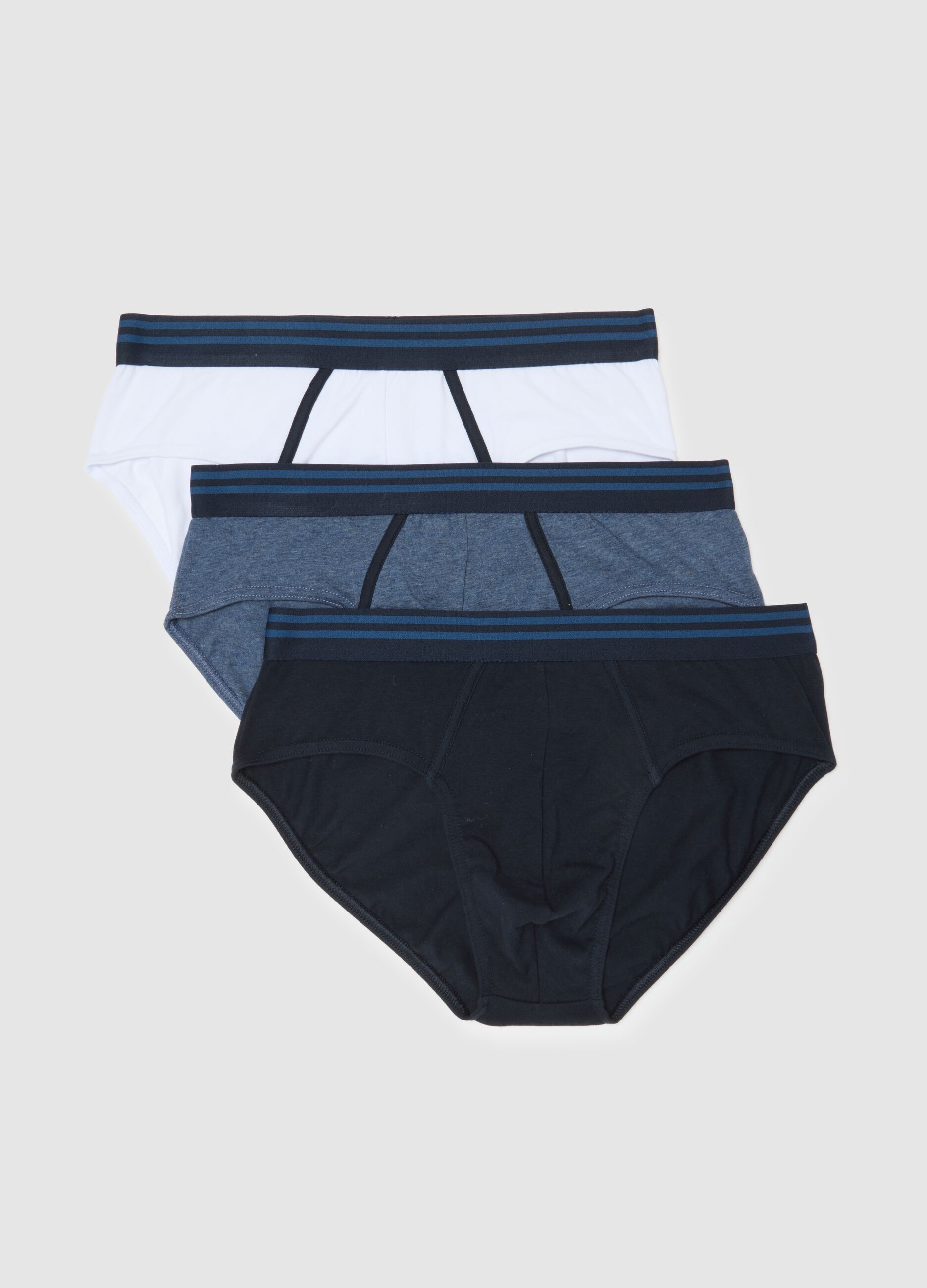 Set of multicolour regular fit elastic cotton briefs