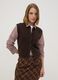 Gilet marrone in lana elasticizzata a girocollo_0