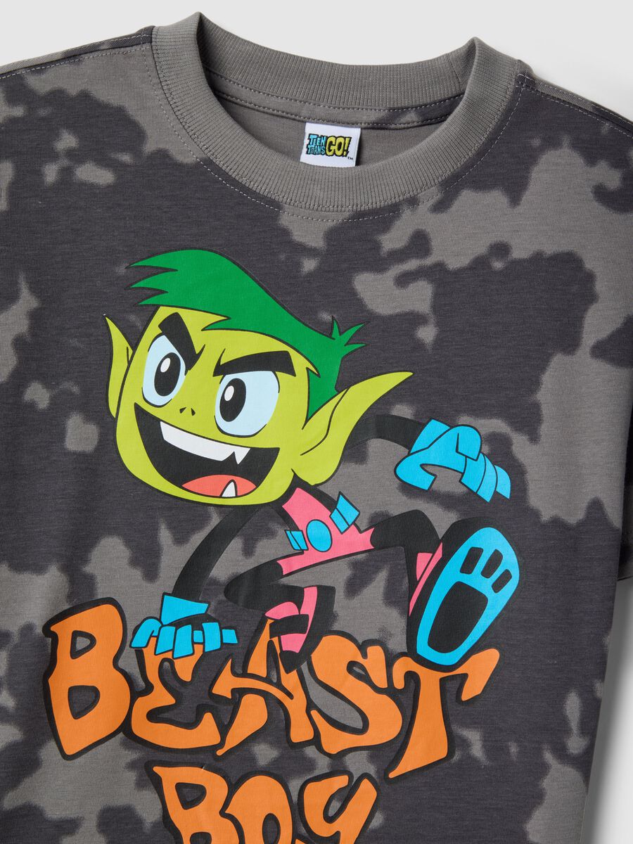 T-shirt in puro cotone grigio da bambino regular fit con stampa_2