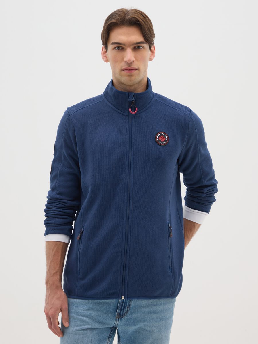 Heavy Blue Jacket with Zip and Canada Trail Logo_0