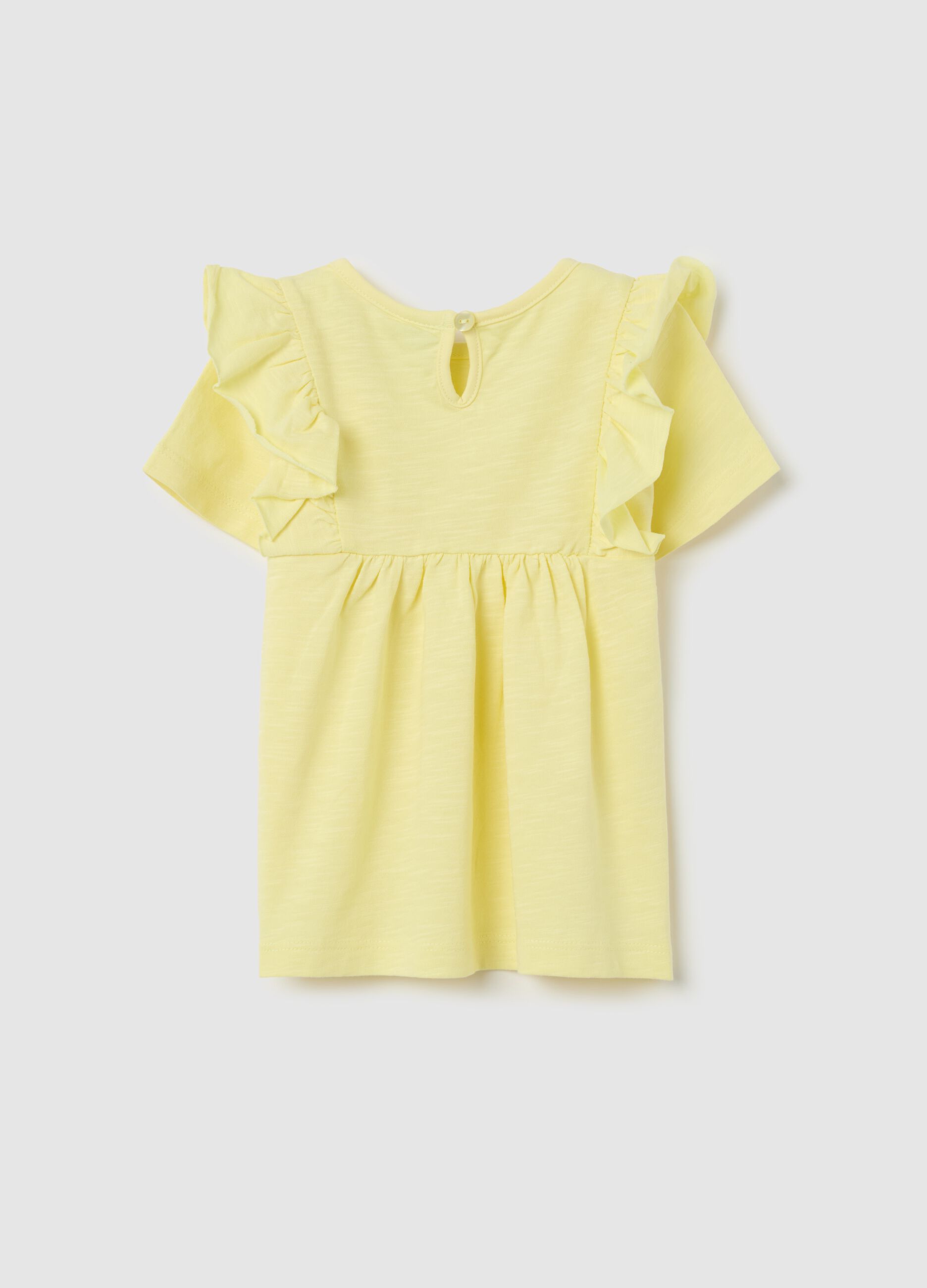 Cotton T-shirt with flounce