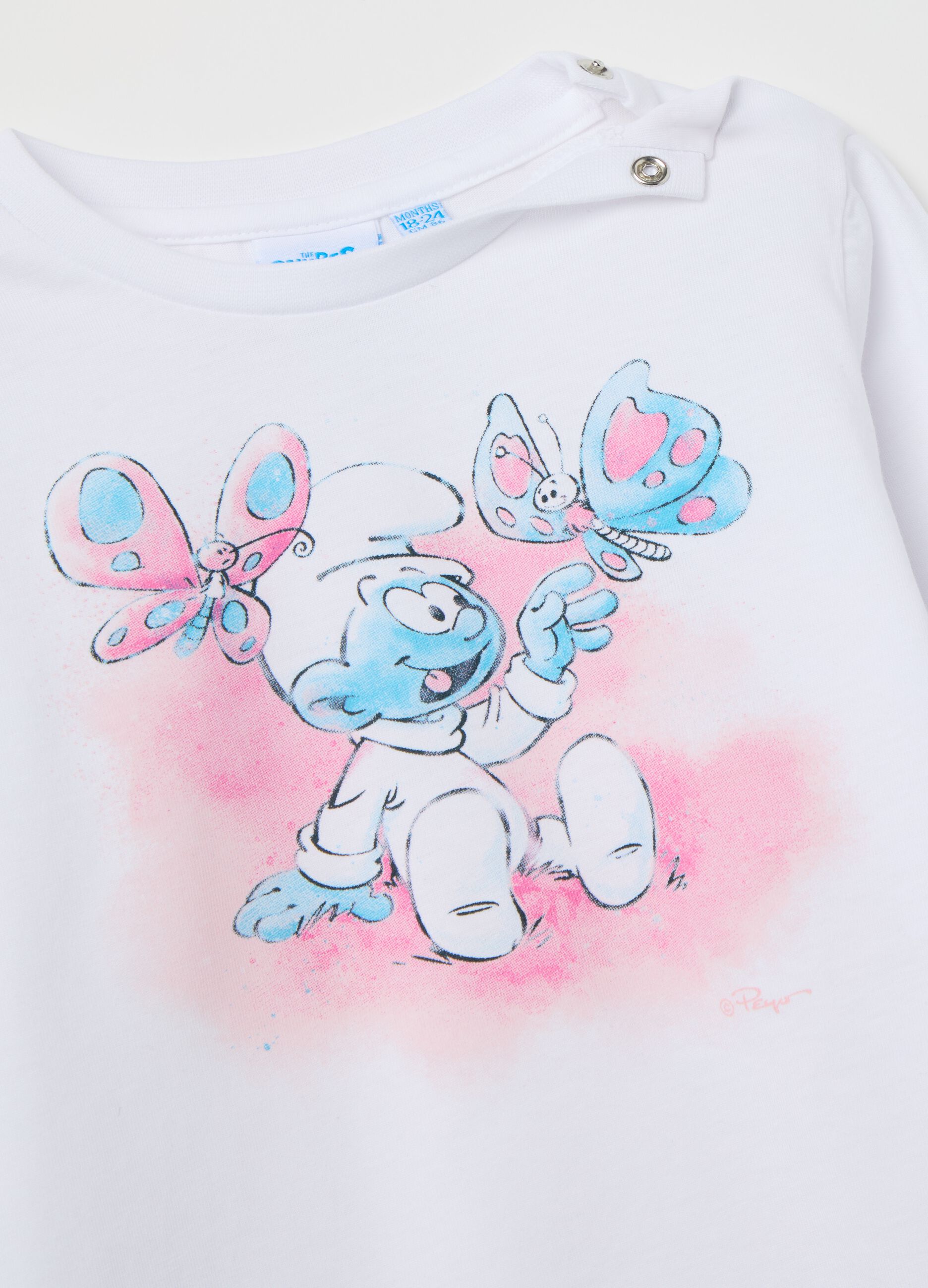 Cotton pyjamas with Baby Smurf print