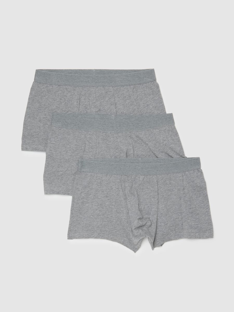 Tripack di boxer in puro cotone grigi regular fit_0