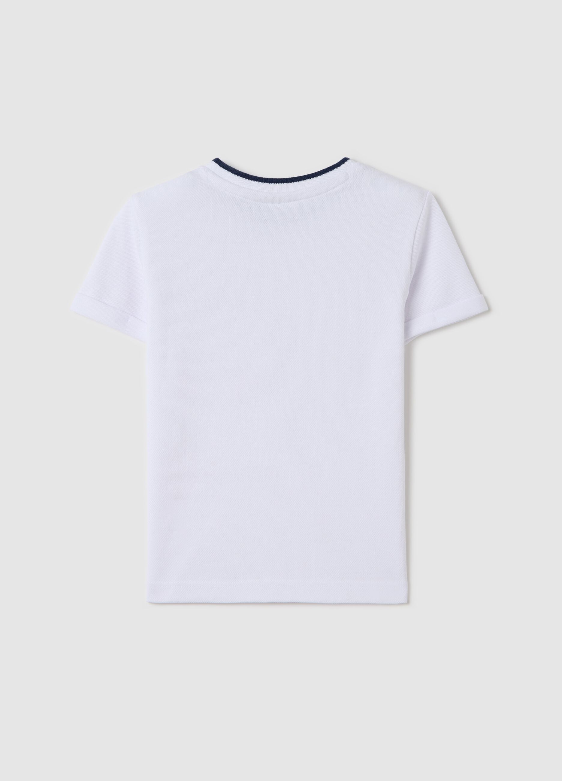 White organic cotton T-shirt with welt pocket