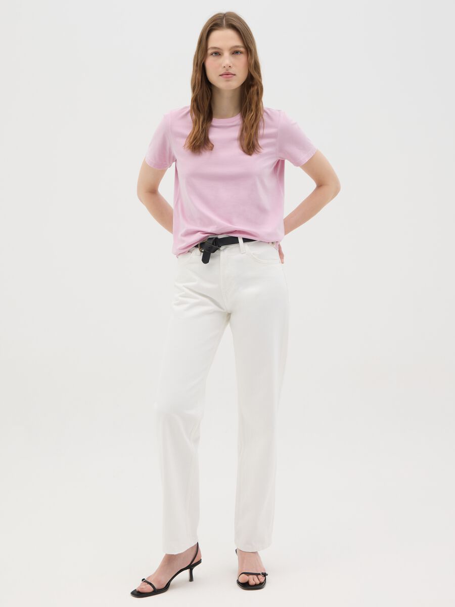 Women’s pink regular-fit T-shirt in 100% cotton_1