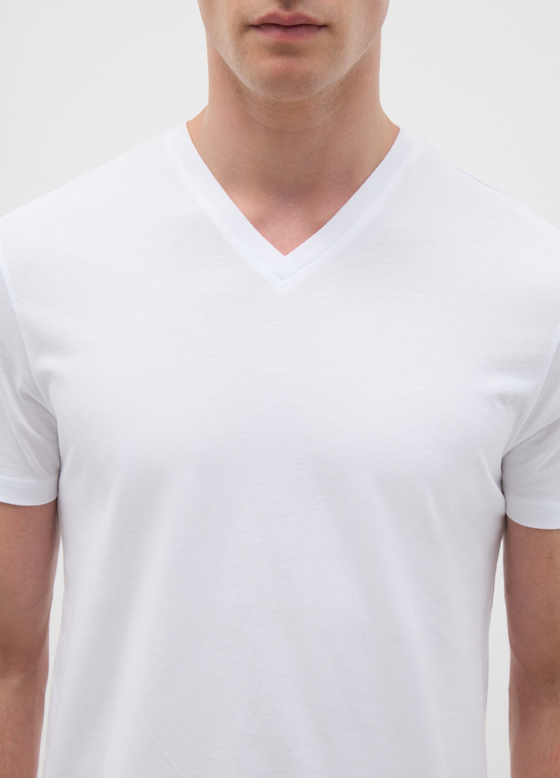 Men's pure cotton white T-shirt