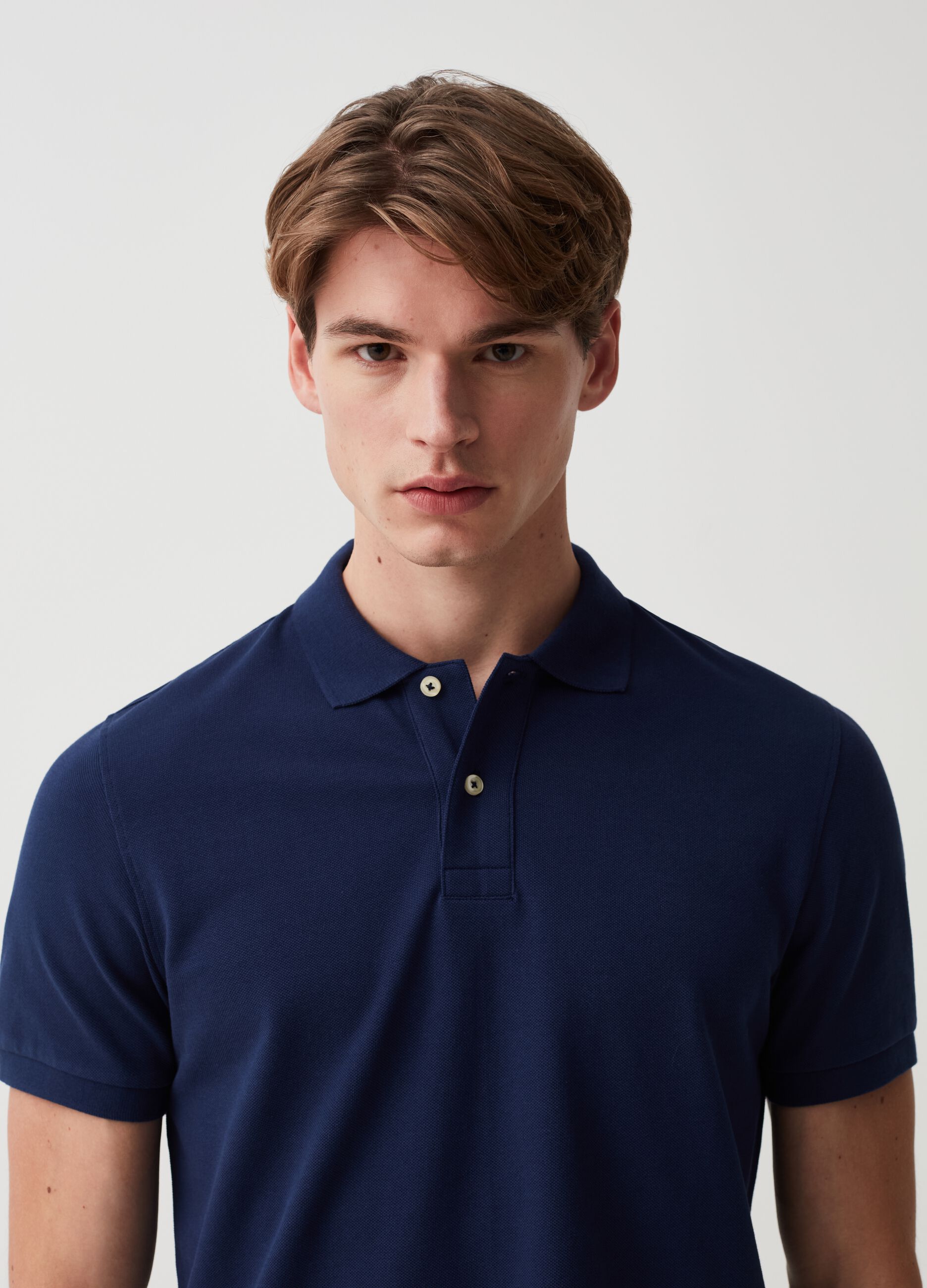 Organic cotton pique polo shirt