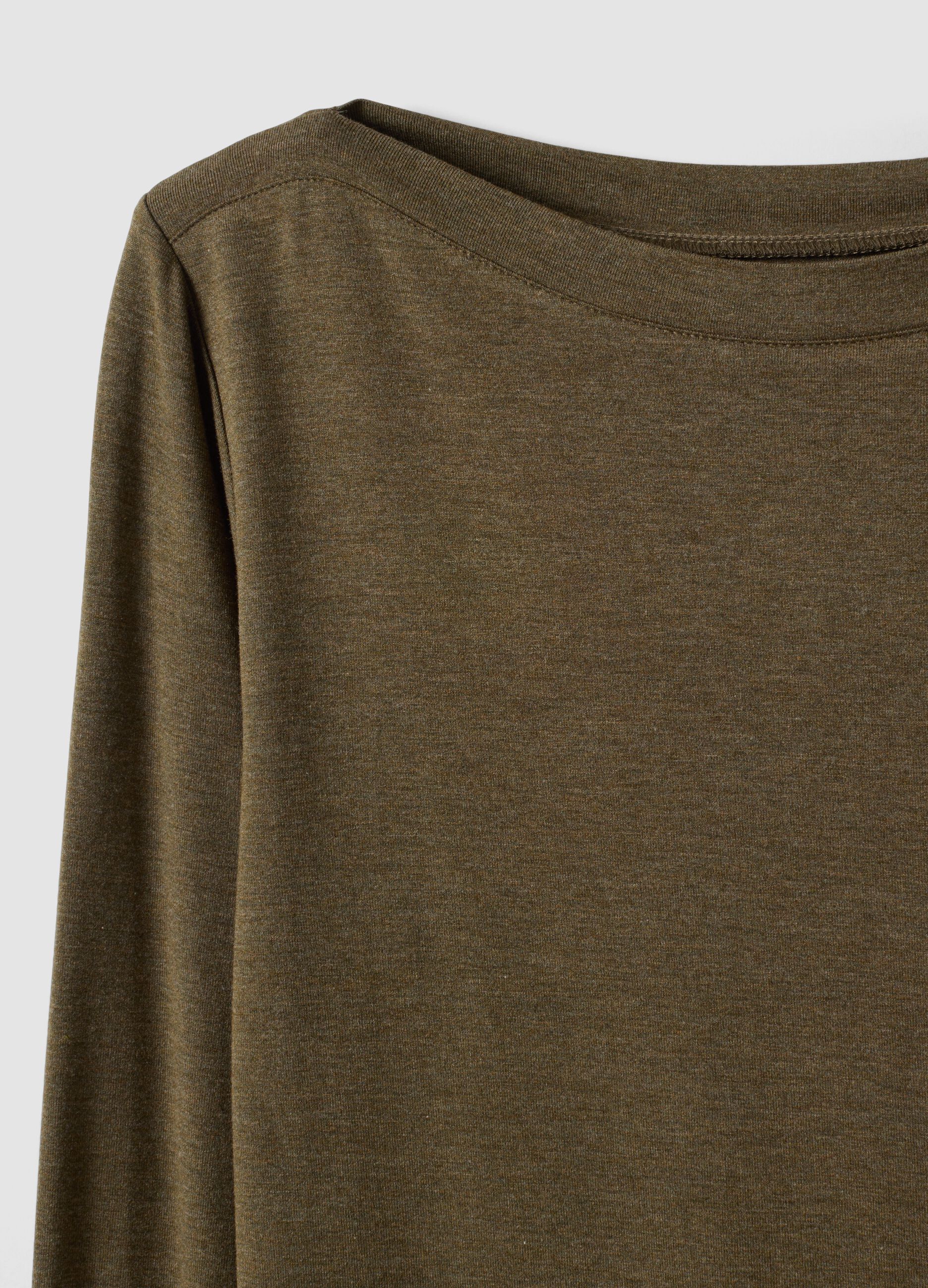 Green stretch-viscose slim-fit T-shirt
