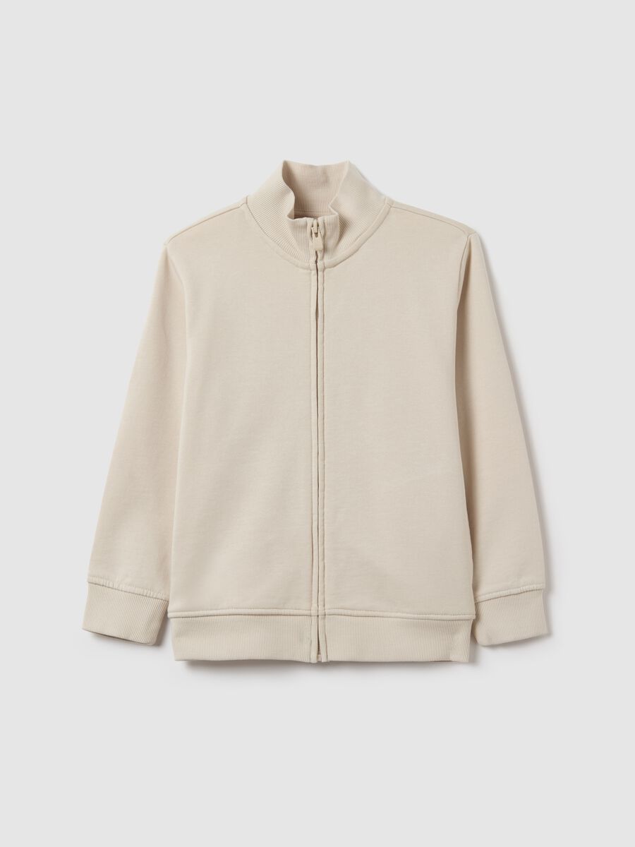Full-zip sweatshirt in solid colour French terry_0