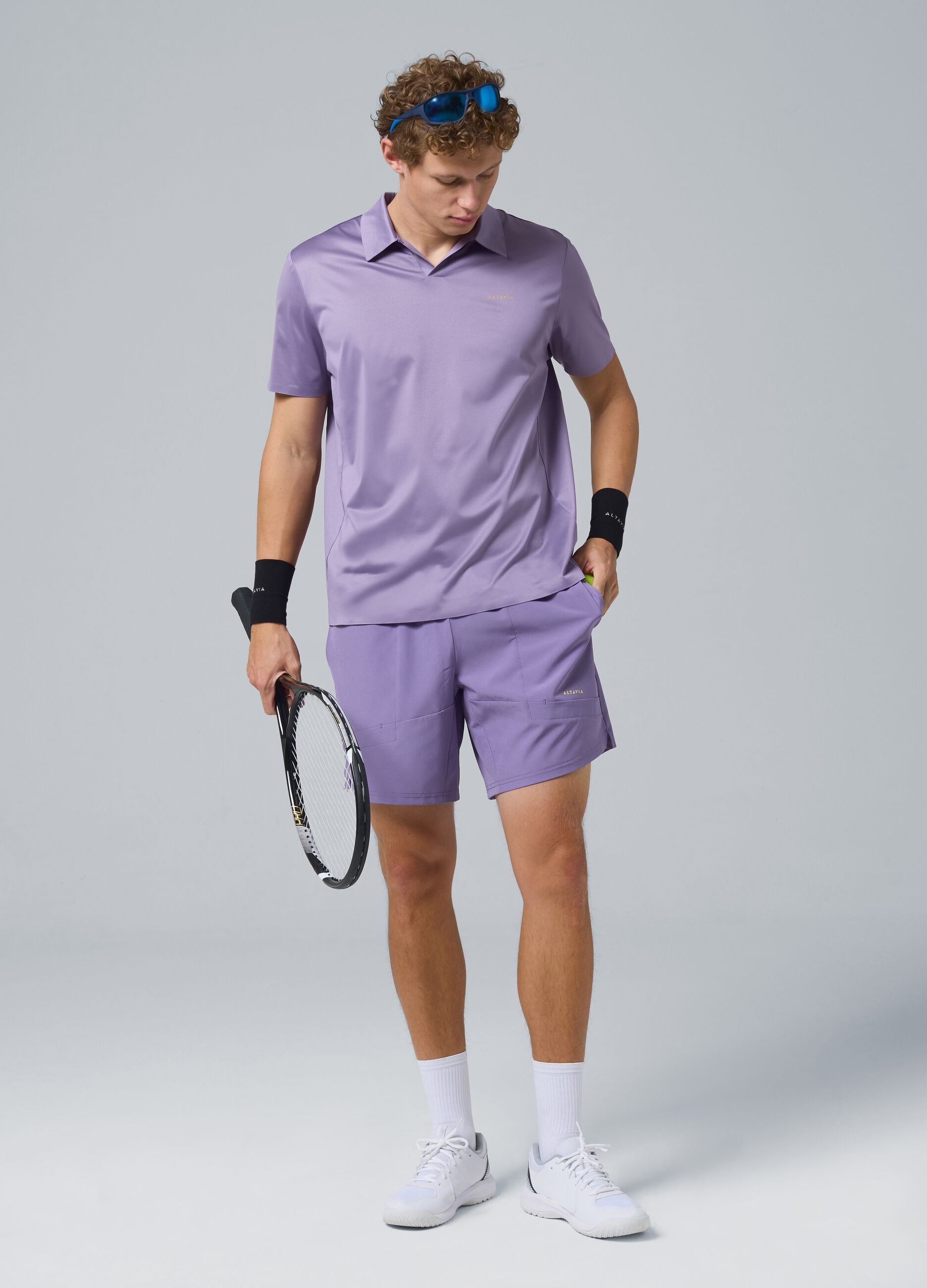 Purple ALTAVIA COURT sports polo in stretch fabric