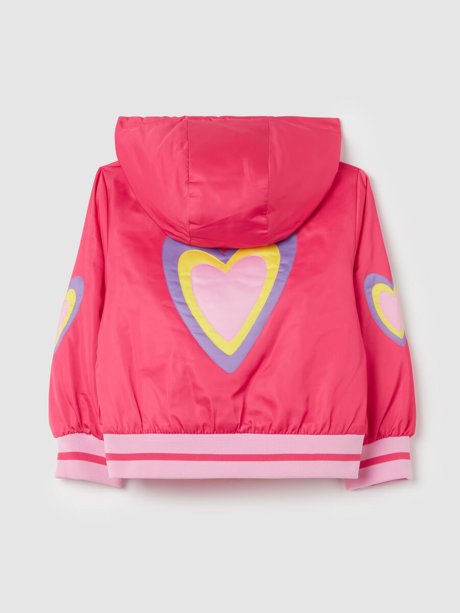 Bomber con cappuccio e ricamo cuori_1
