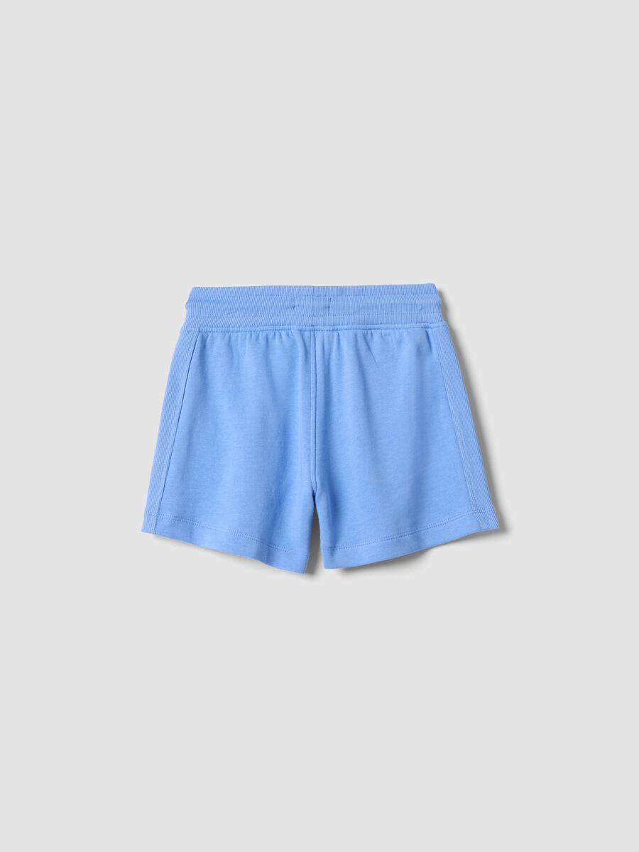 Shorts in puro cotone azzurro da bambina regular fit_1