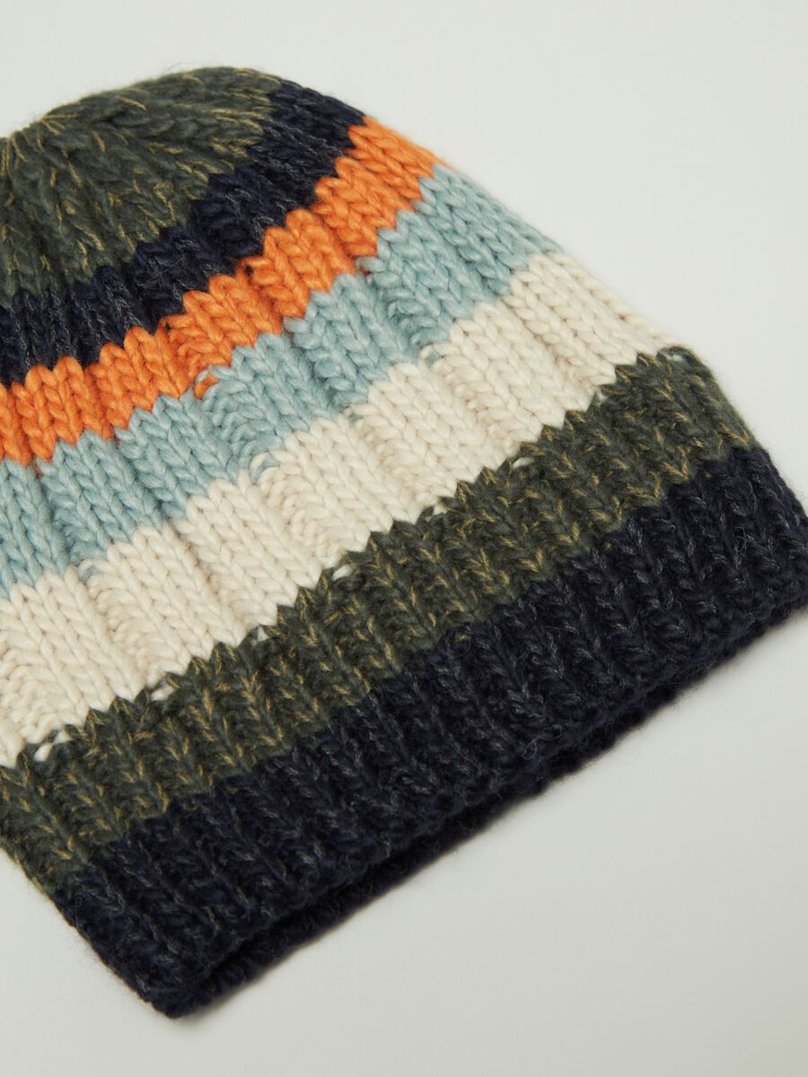 Berretto a coste inglesi righe multicolor_1