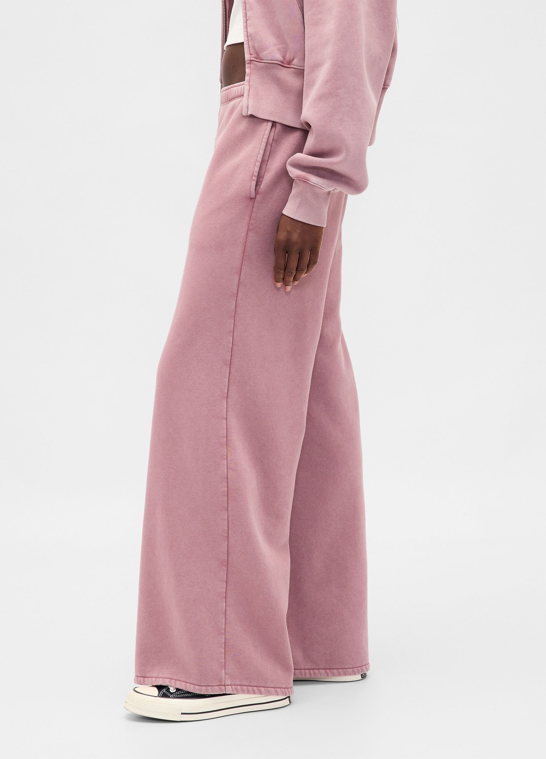 Women's Pink Trousers in Cotton and Polyester Blend