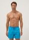 Blue swim shorts with elasticated waist and drawstring_0
