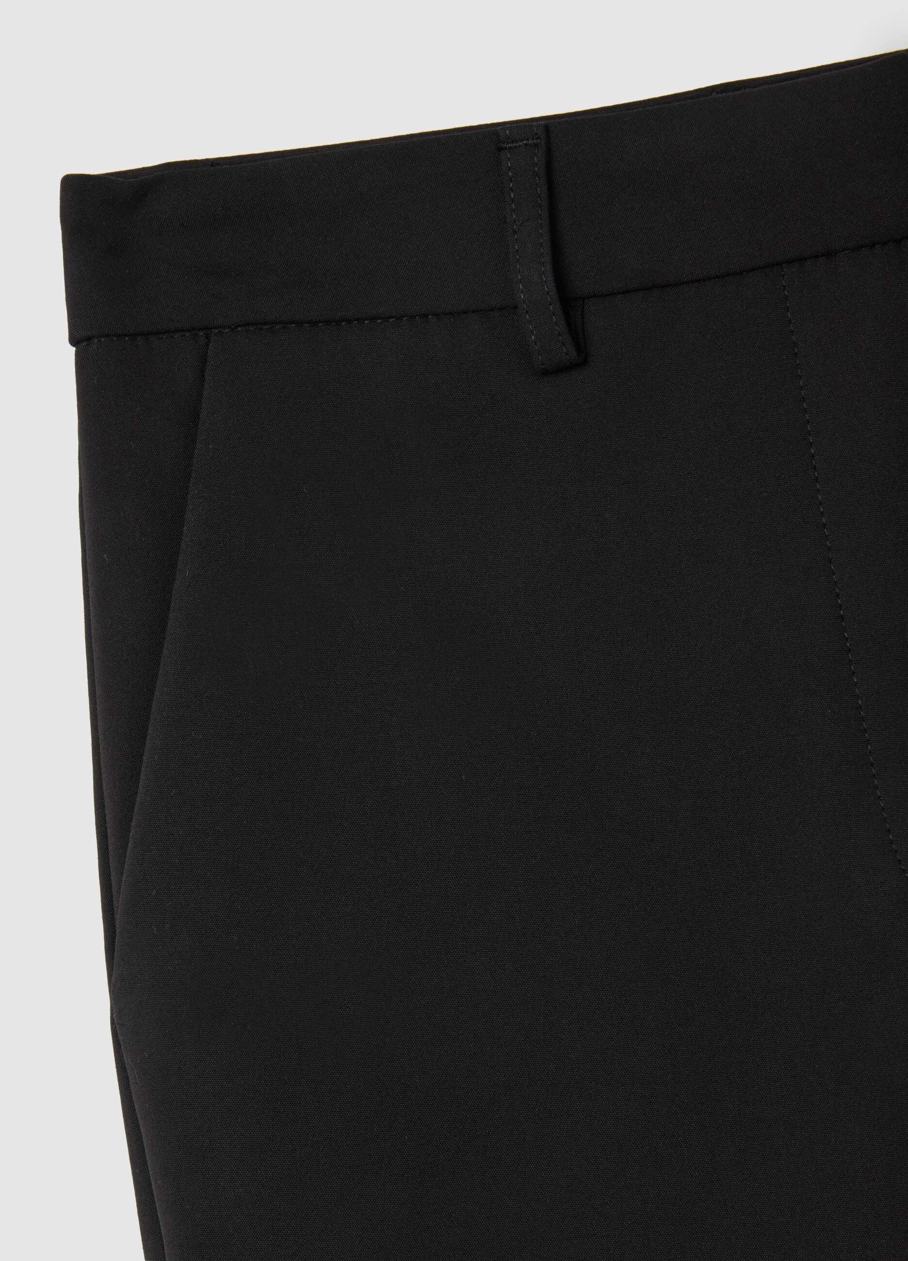 Stretch Black Slim Trousers