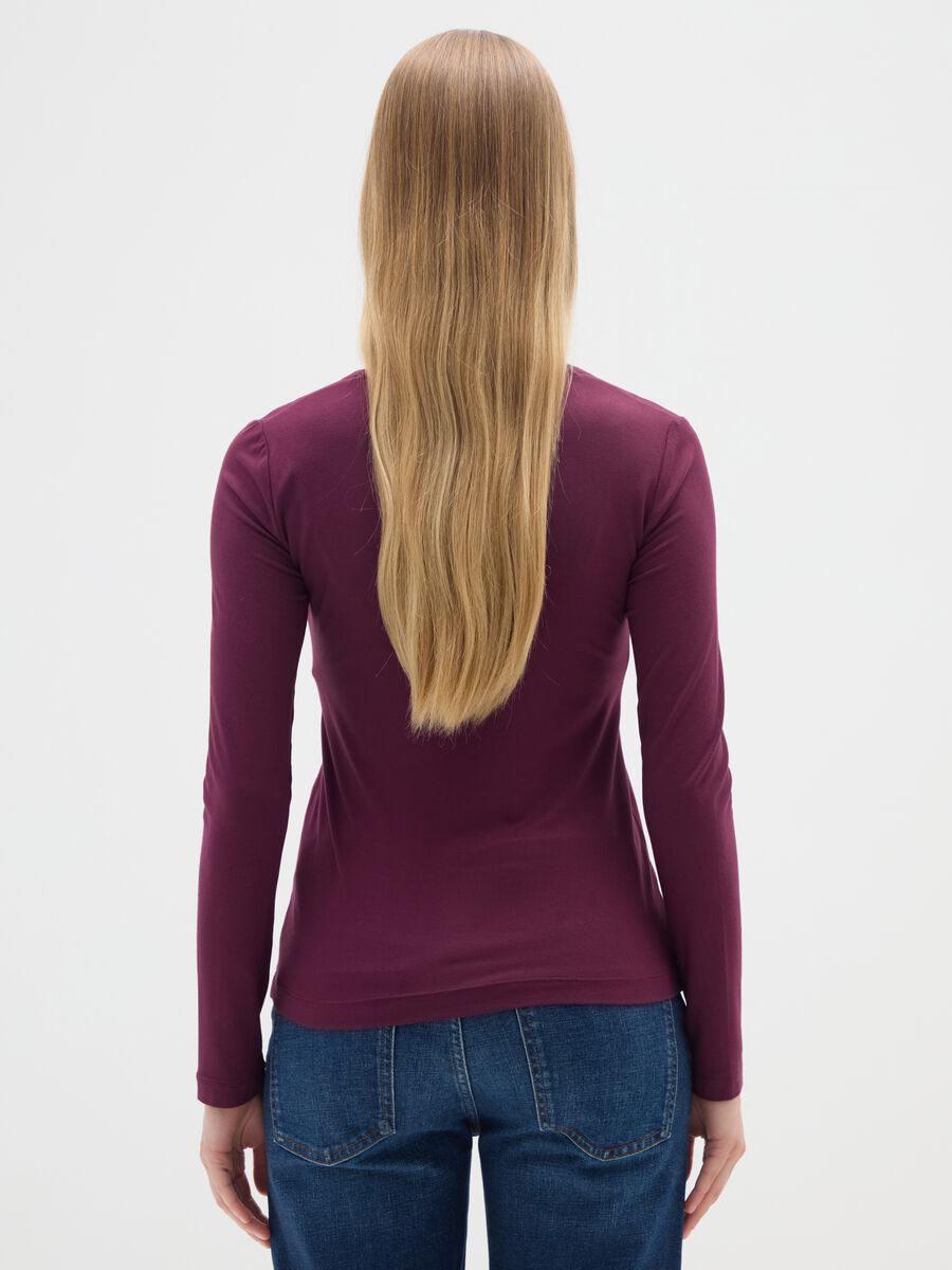 Purple Stretch Viscose Top Regular Fit_2