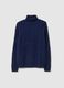 Blue regular fit turtleneck with jacquard pattern_4