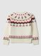 Maglione bianco girocollo jacquard regular fit_1