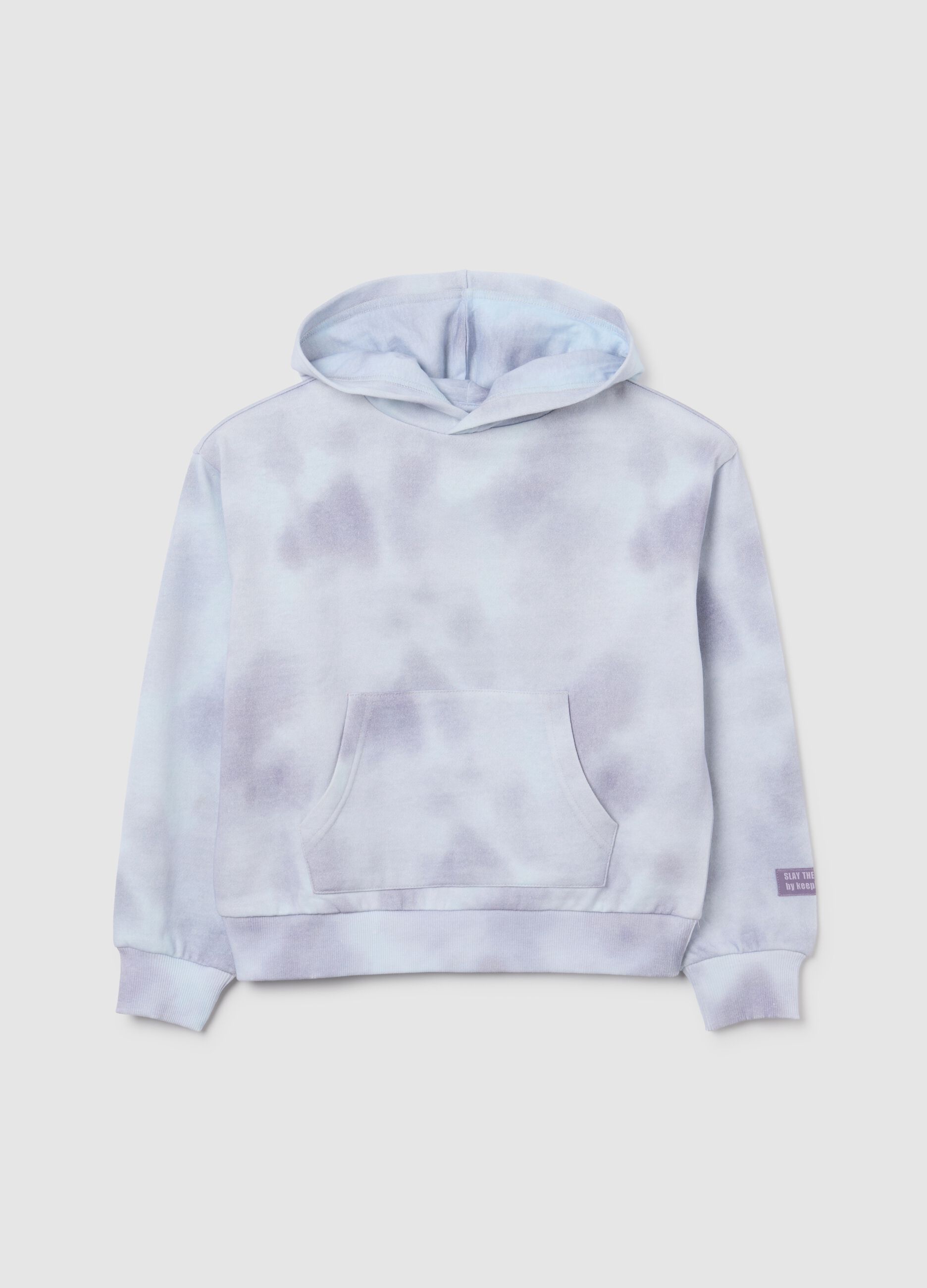 Regular fit multicolour cotton tie dye effect girls' sweatshirt