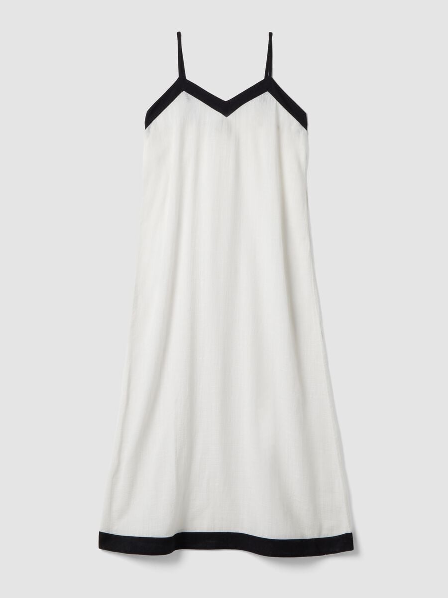 Long white cotton-viscose blend beach cover-up_4