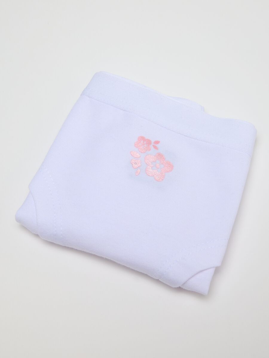 Girls' white cotton briefs with embroidery_3