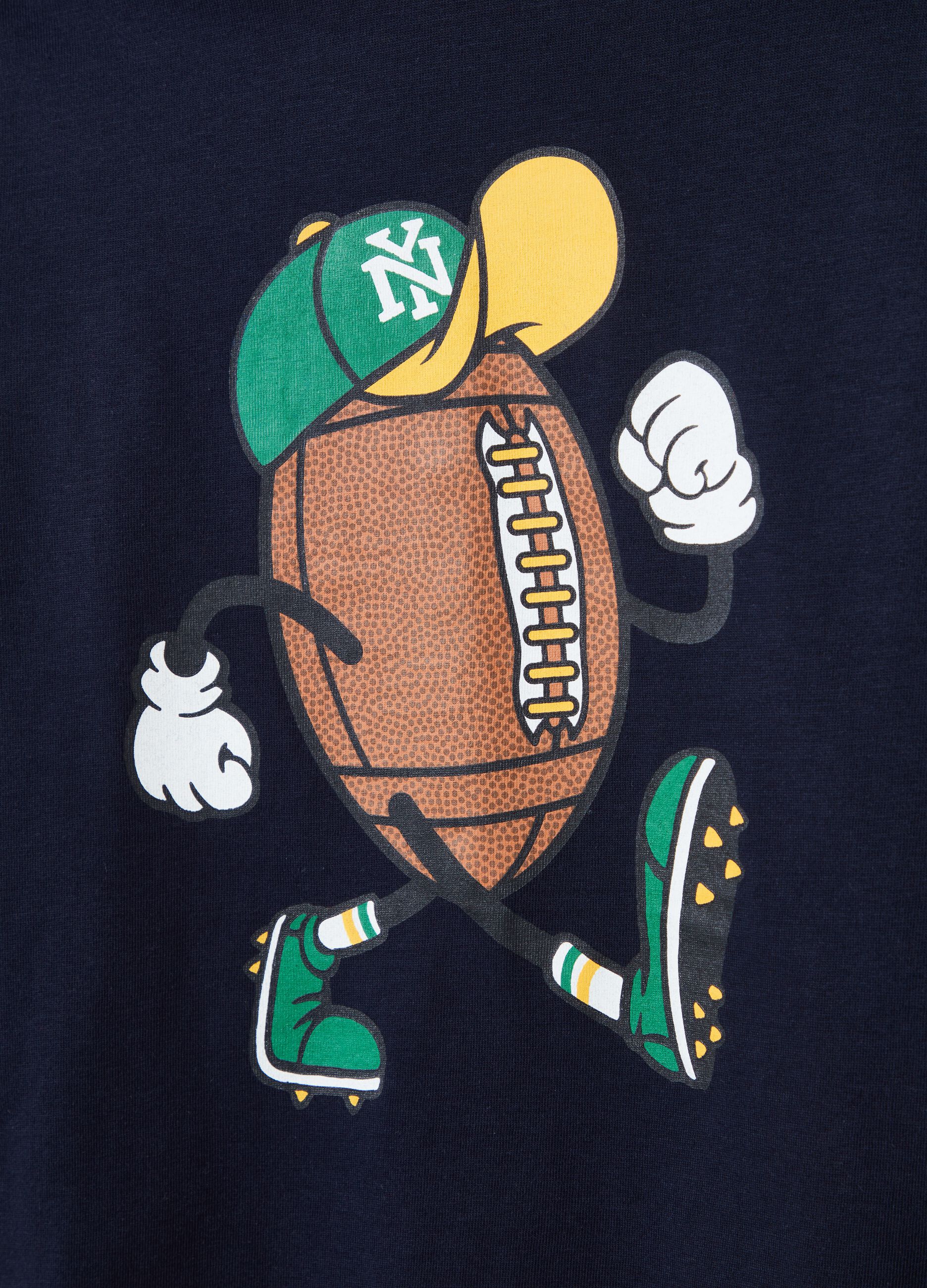 T-shirt a maniche lunghe con stampa pallone_2