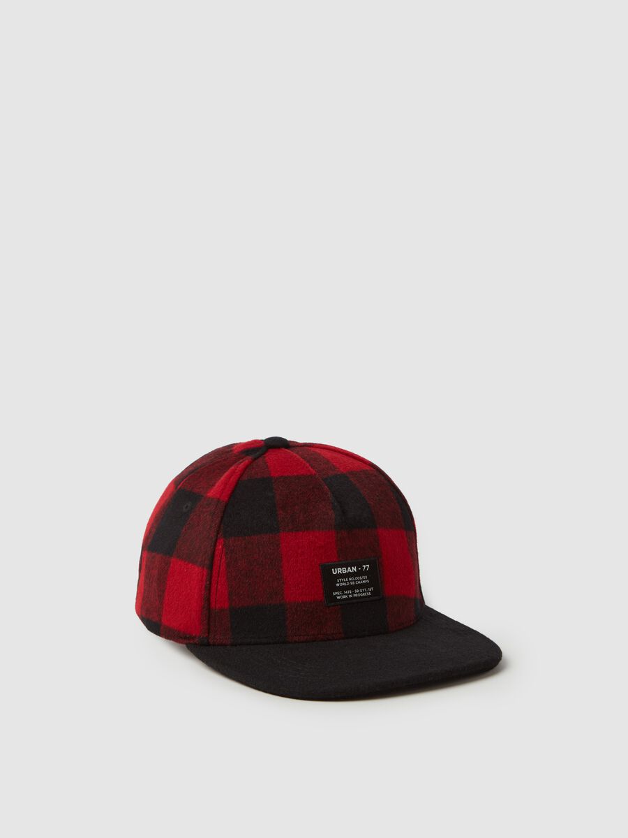 Baseball cap with check pattern_0