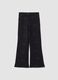 Treggings flare neri in cotone organico elasticizzato con ali glitterate_0