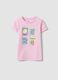 Girls' regular fit pink pure cotton T-shirt with fruit_0