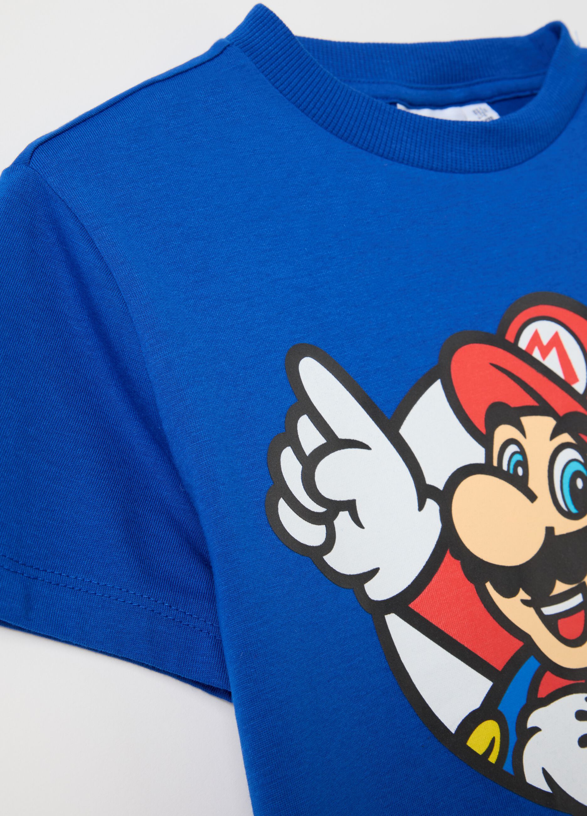 Blue cotton T-shirt with Super Mario™ print
