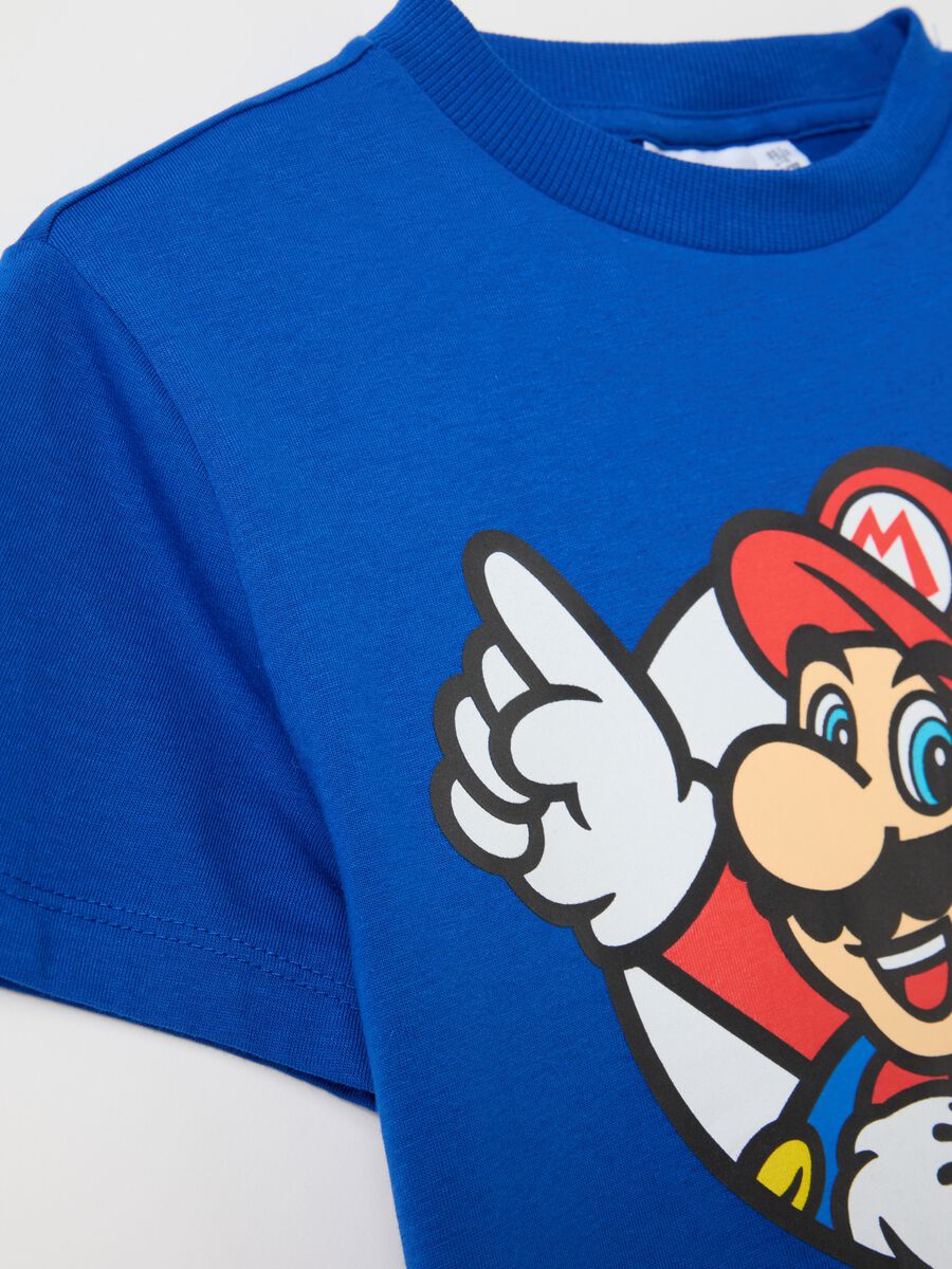 Blue cotton T-shirt with Super Mario™ print_2