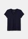 Solid colour T-shirt with V neck_4