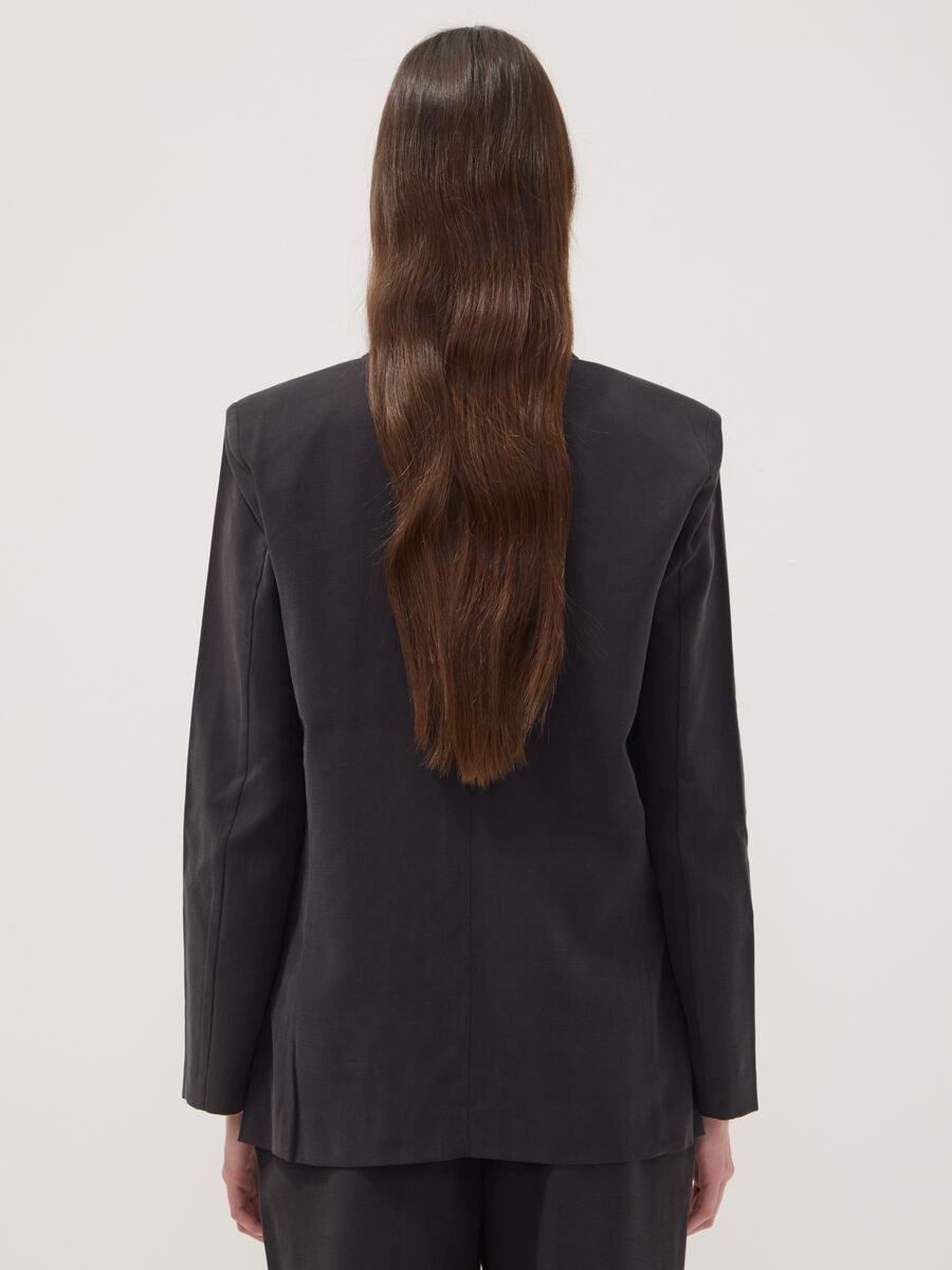 Blazer nero in misto viscosa regular fit_3