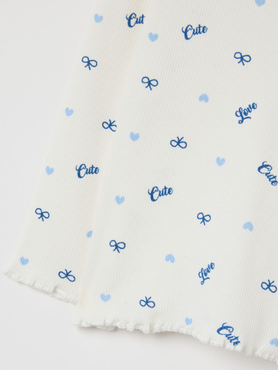 T-shirt bianca da bimba in misto cotone regular fit con stampe_2