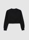 Girls' black regular fit pure cotton sweatshirt_4