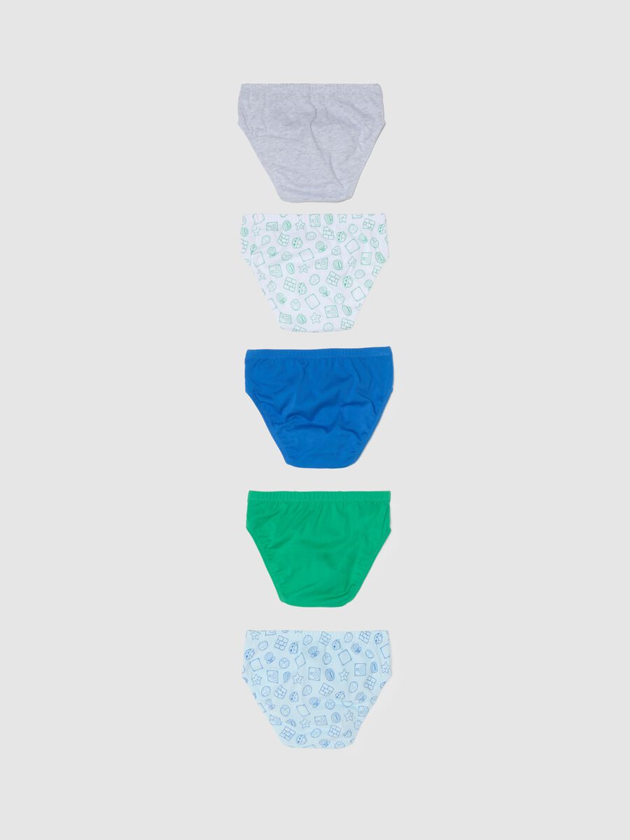 Multipack of boys' briefs in multicoloured pure cotton_1
