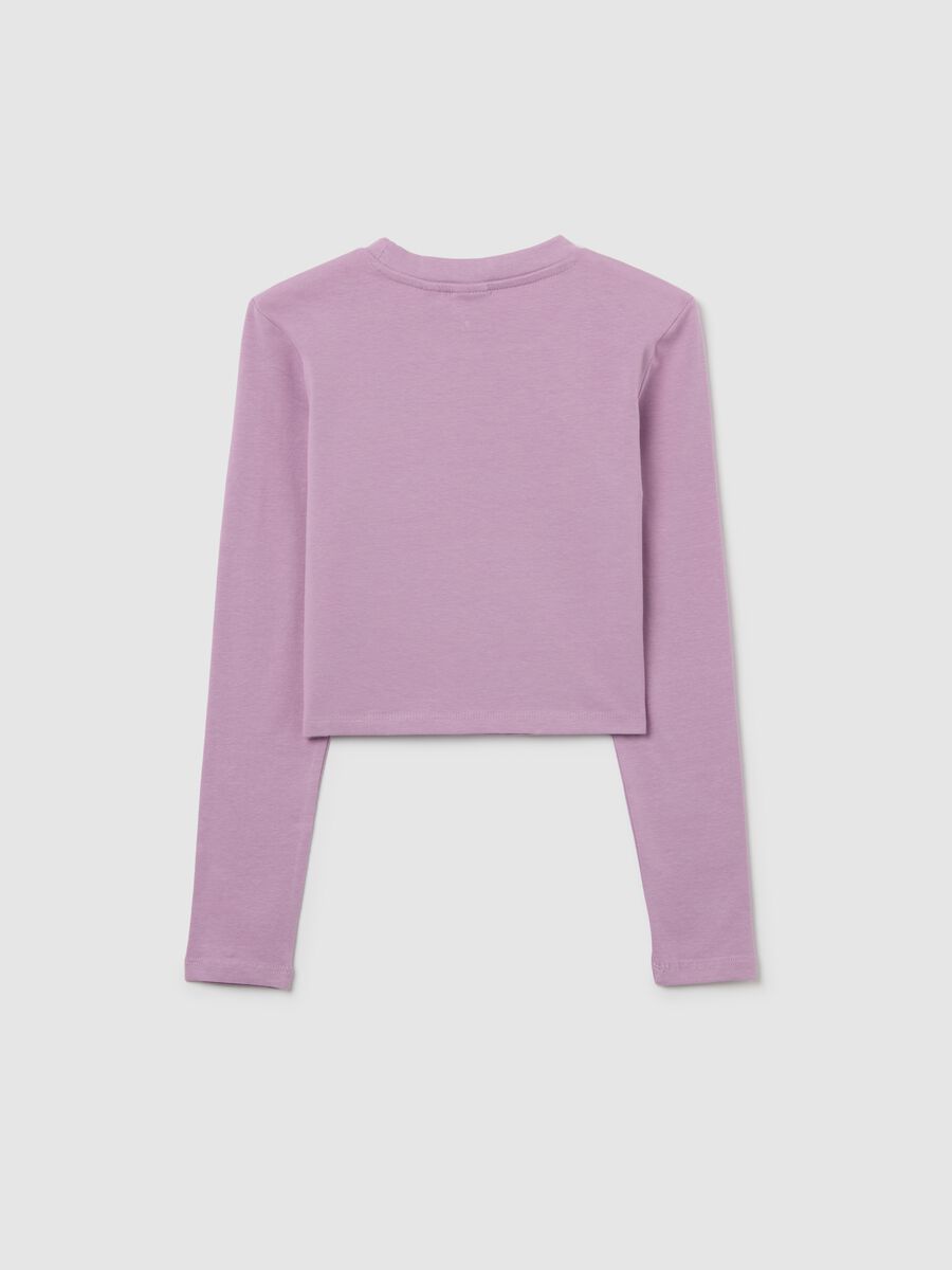 Maglietta da ragazza in cotone elasticizzato rosa regular fit con logo Everlast_1