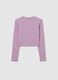 Pink long-sleeved stretch cotton t-shirt_1