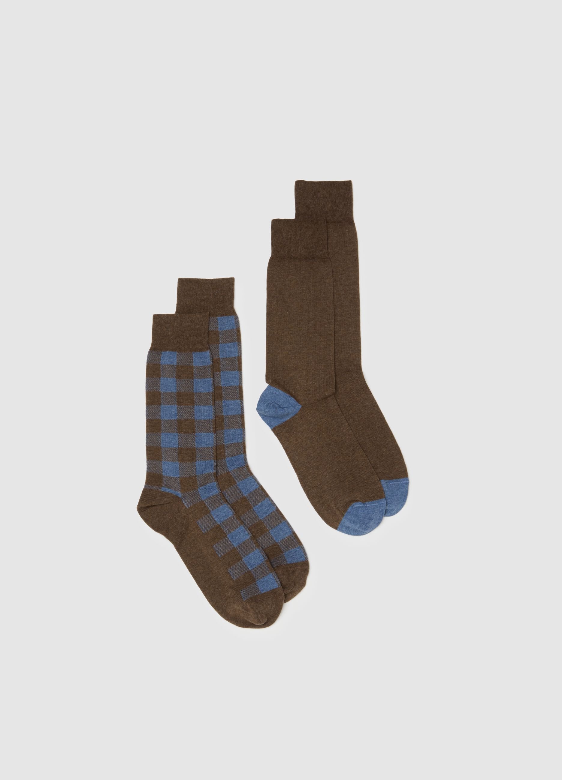 Two-Pack Multicolour Stretch Cotton Socks