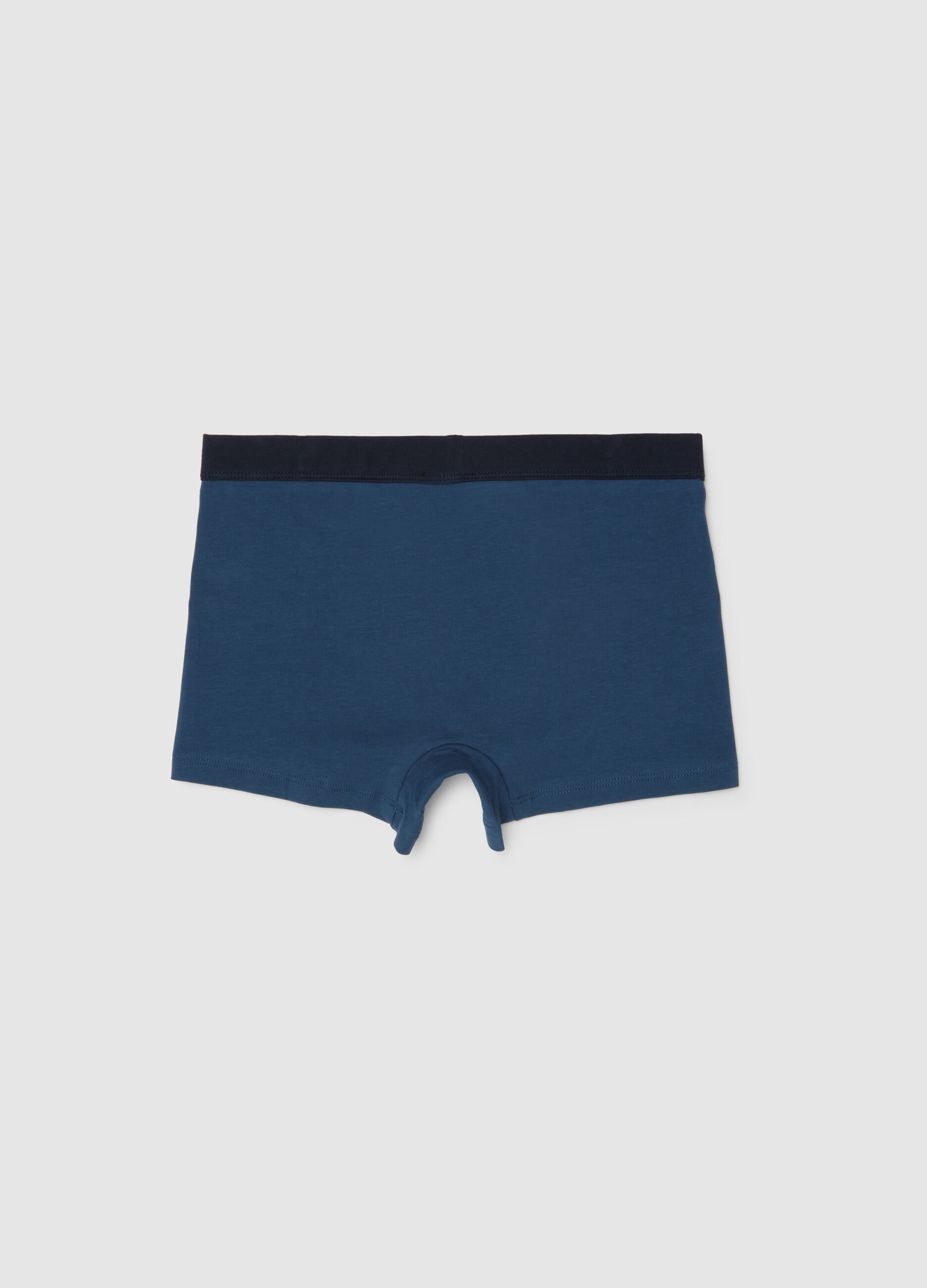 Boys' blue cotton blend regular fit boxers