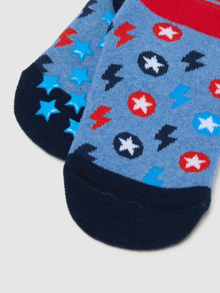 Children's Multicolour Cotton Blend Socks with Print_2